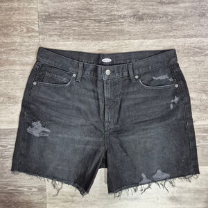 Women's Old Navy Black Distressed Jean Shorts Size 14